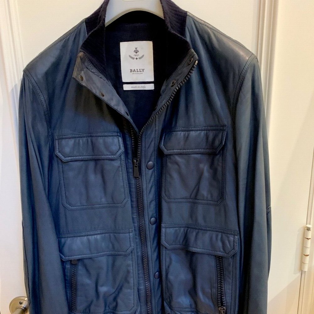 Bally Vintage Blue Leather Sumptious Jacket